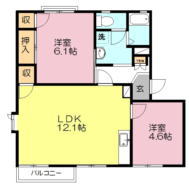 ロジュマンカヤダＡ棟 202号室 間取り