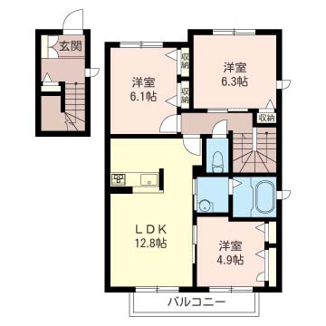 ル　グラン　シエルＧ棟 201号室 間取り