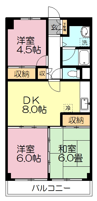 ローズタウン志津駅前Ｃ棟 915号室 間取り