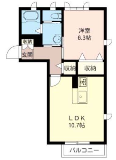 プリヴェ伍番館 201号室 間取り