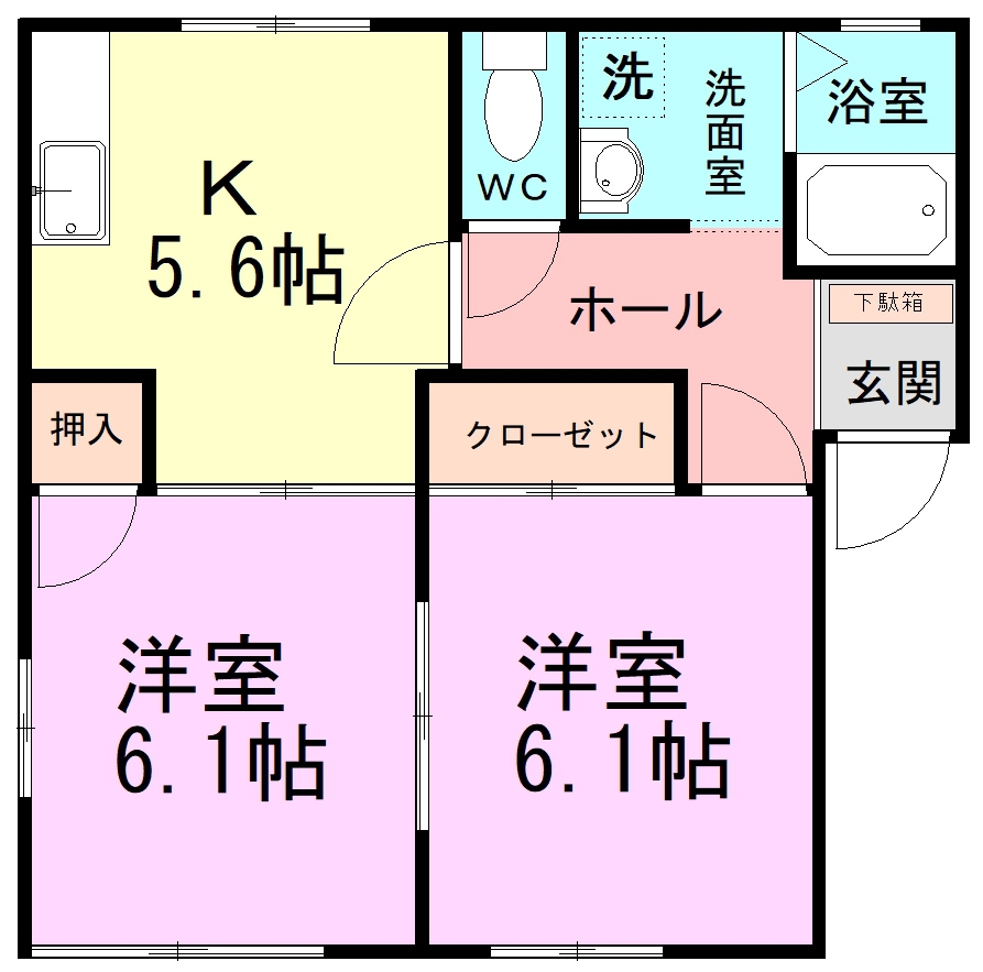 エクセル王子台 101号室 間取り