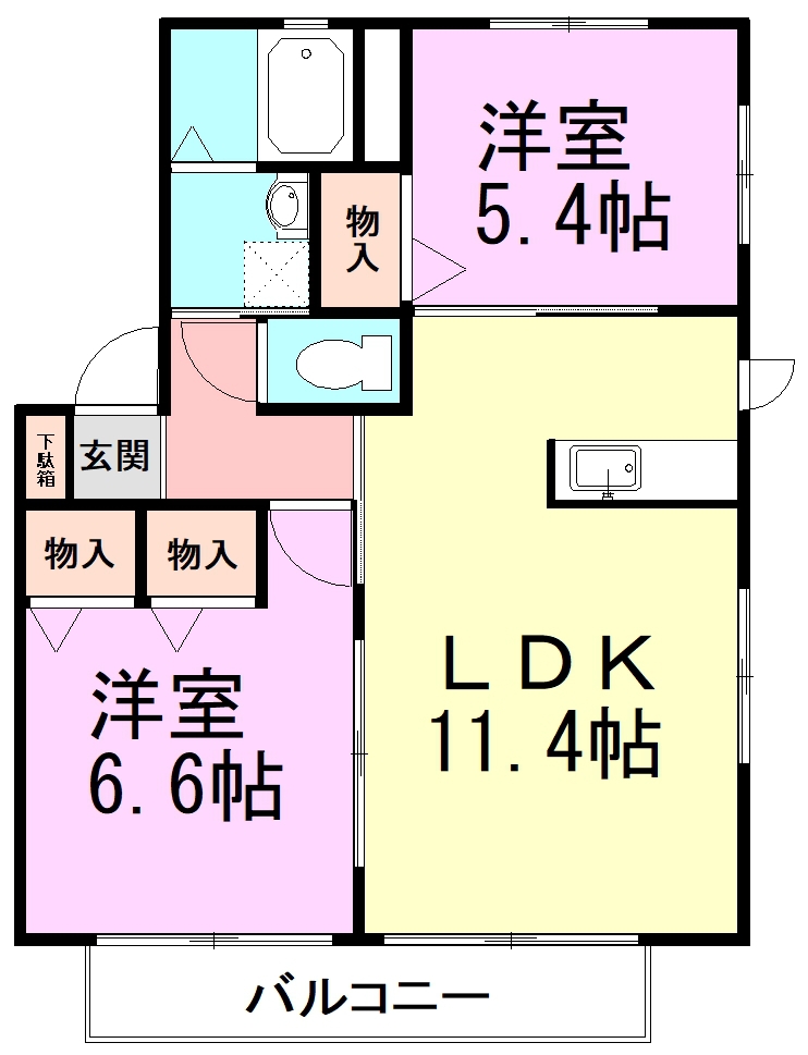 シェリールⅢ 201号室 間取り