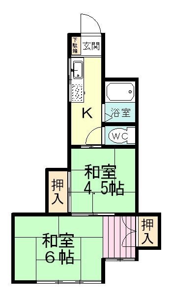 習志野コーポラス 201号室 間取り