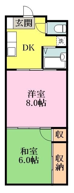 ハイツ・ピースフル 102号室 間取り