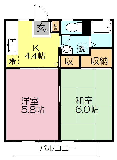 プレジールＫＡＴＳＵＴＡ 202号室 間取り