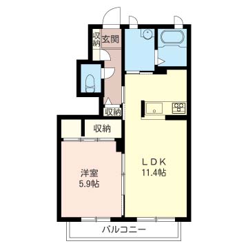 フロマージュ 102号室 間取り