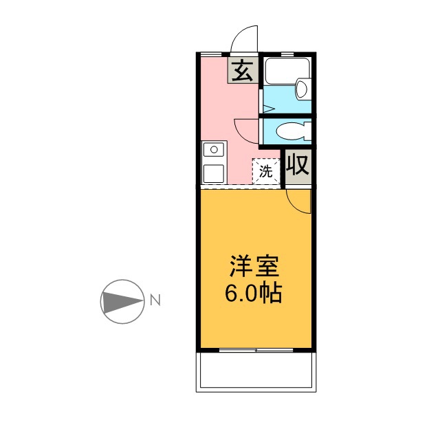 シャンロック 206号室 間取り