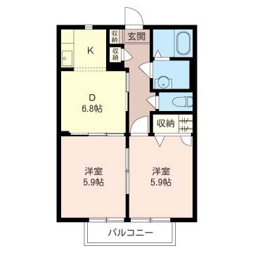 グリーンセブン（高津） 102号室 間取り