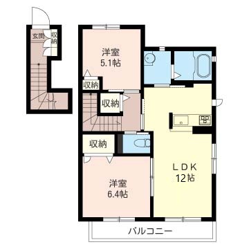 コーポ・リラフォート 203号室 間取り