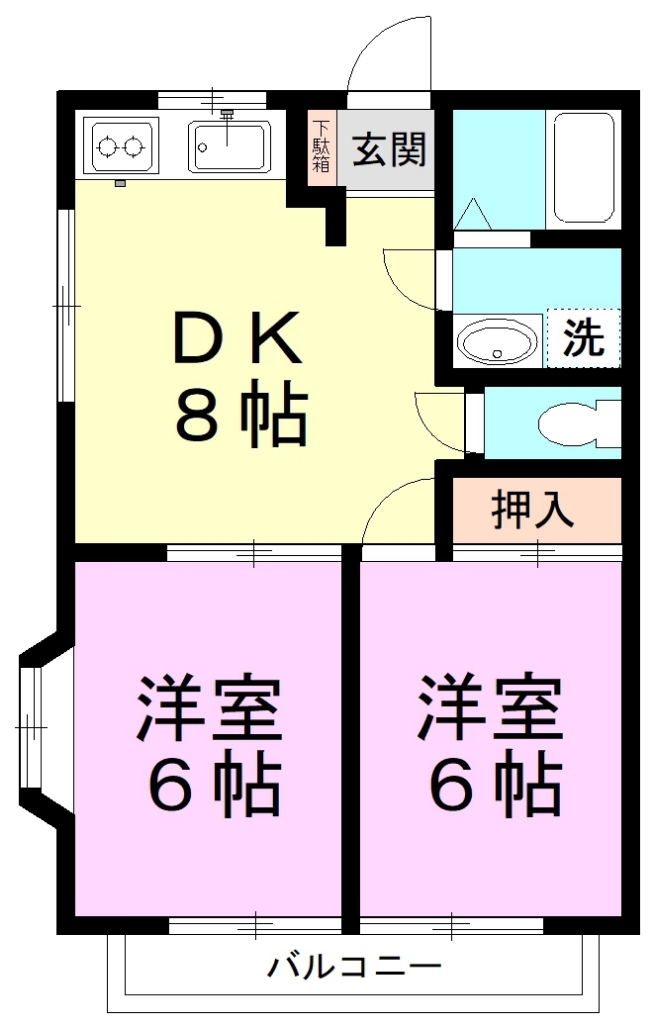 エクセラン佐倉Ｂ棟 201号室 間取り