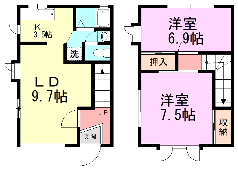 グリーンタウン駒返 B101号室 間取り