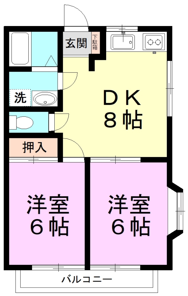 エクセラン佐倉Ｂ棟 103号室 間取り