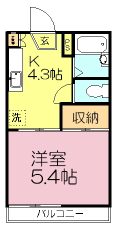 プレミールＢ棟 202号室 間取り