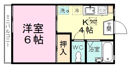 ハイツ北川 202号室 間取り