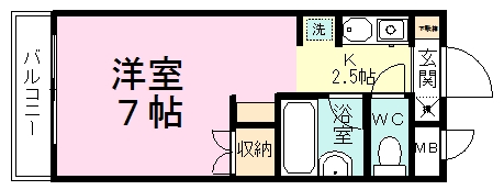 ロイヤルハイツ中根 205号室 間取り