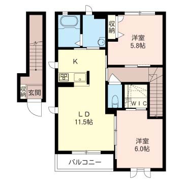 ソレイユ志津Ｄ棟 201号室 間取り