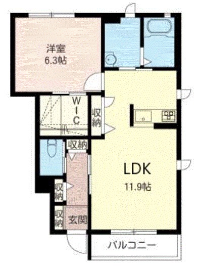 ソレイユ志津Ｄ棟 105号室 間取り