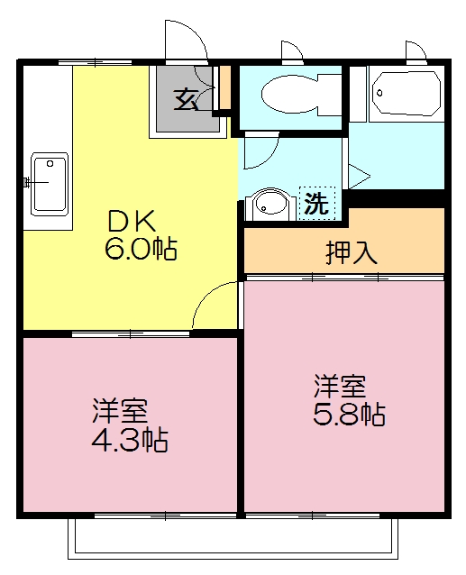 ハイツグレース 203号室 間取り