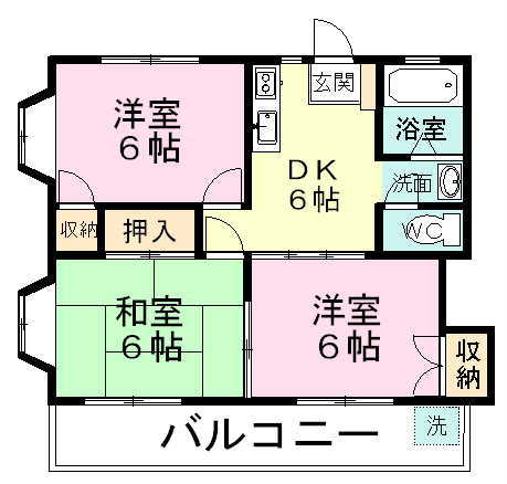 ヴェドミールサクマ 302号室 間取り