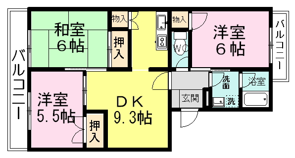 レシェヌー 303号室 間取り