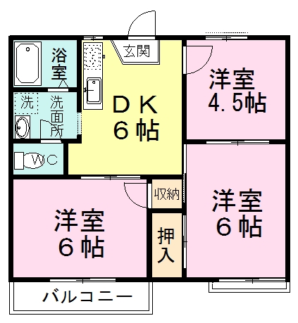 サンライズハイツ 202号室 間取り