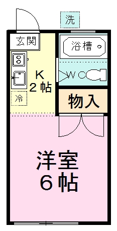 サンハイツ中田 202号室 間取り