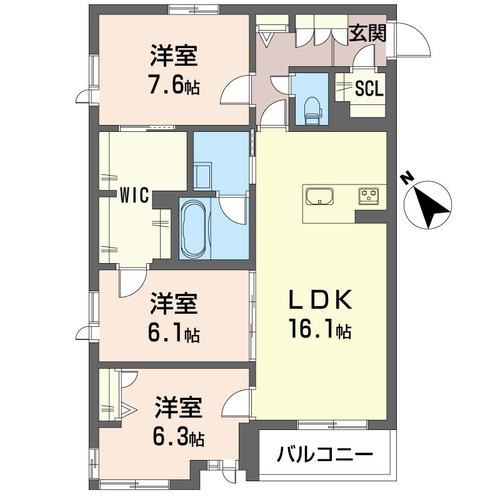 ＨＳ八千代 205号室 間取り