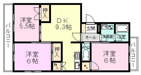 レシェヌー 304号室 間取り