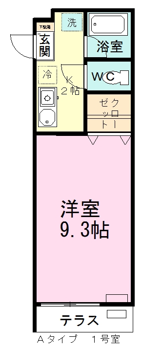 セステット北習志野 101号室 間取り