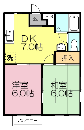 シャルムＫ 201号室 間取り