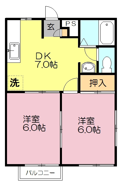 シャルムＫ 201号室 間取り