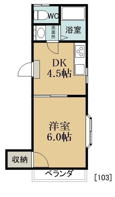 タウンハウスⅡ 103号室 間取り