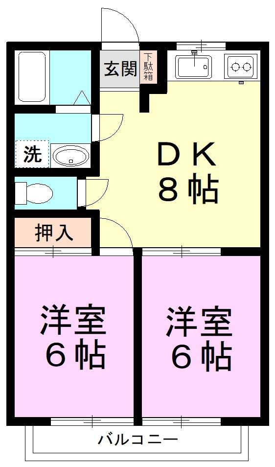 エクセラン佐倉Ｂ棟 102号室 間取り