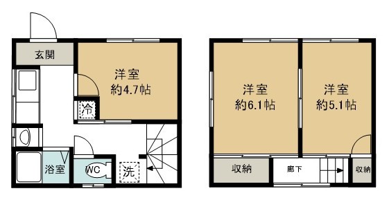 サンフローラＡ（テラスハウス） 102号室 間取り