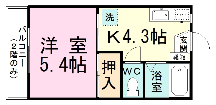 パインヒルコーポ 202号室 間取り