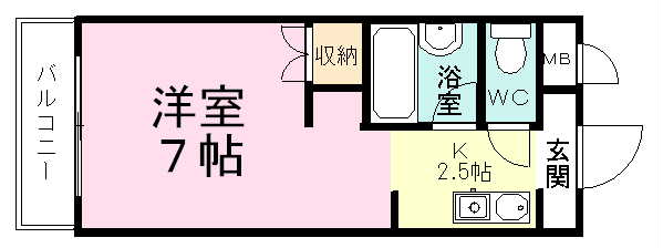 ロイヤルハイツ中根 307号室 間取り