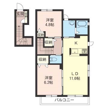 ＦｒａｉｓｅＬａｂｏｕｒｓ（フレーズ・ラブール） 201号室 間取り