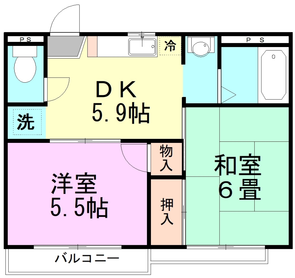 ハイムタウンエイト 201号室 間取り