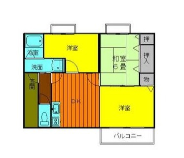 門原ハイツＡ 202号室 間取り