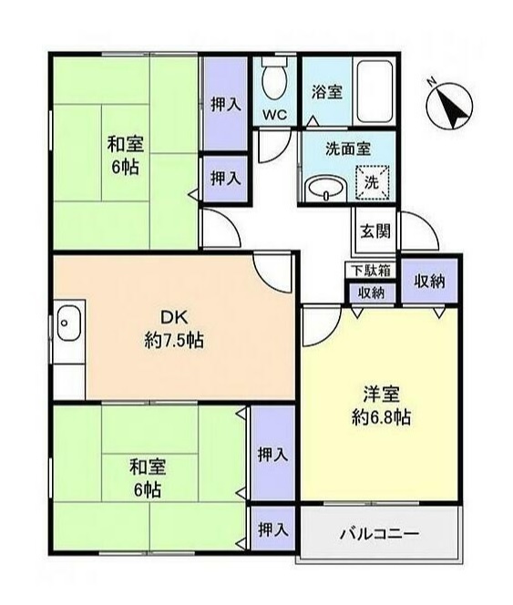 門原ハイツＡ 201号室 間取り