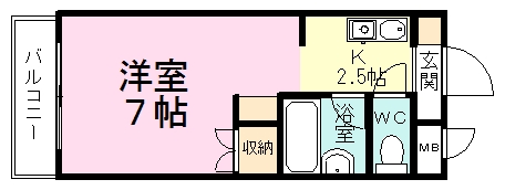 ロイヤルハイツ中根 103号室 間取り