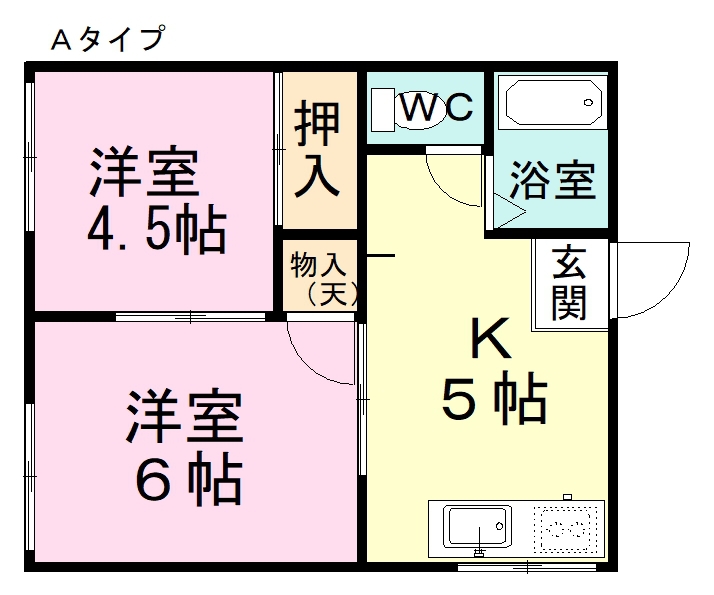 アケノハイツ 201号室 間取り