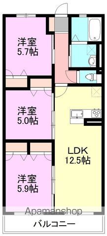 ハイムグレイス 203号室 間取り