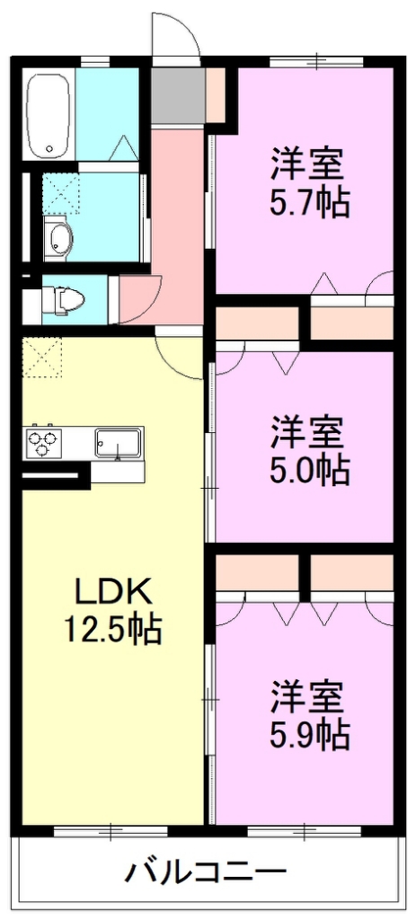 ハイムグレイス 202号室 間取り
