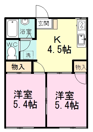 サンコート二番館 205号室 間取り