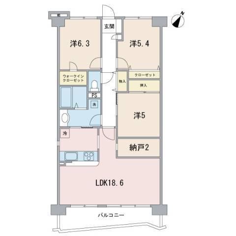 エクセル八千代緑が丘 1403号室 間取り