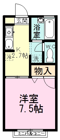 ヒルサイド三山 203号室 間取り
