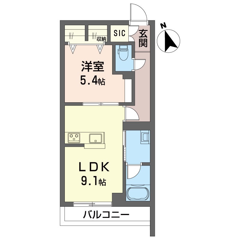 プリメーラ緑が丘 202号室 間取り