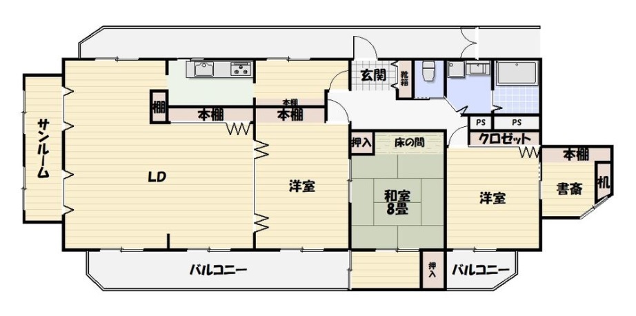 ヒルトップ北原Ⅱ 501号室 間取り