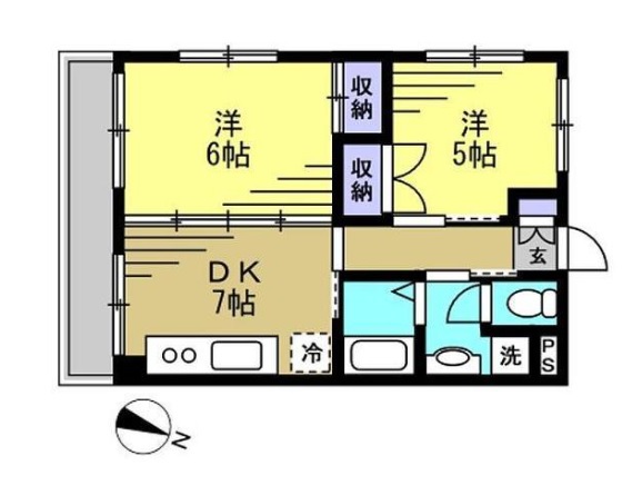 完倉マンション 102号室 間取り